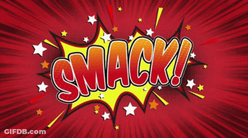 Comic Speech Bubble Saying Smack GIF