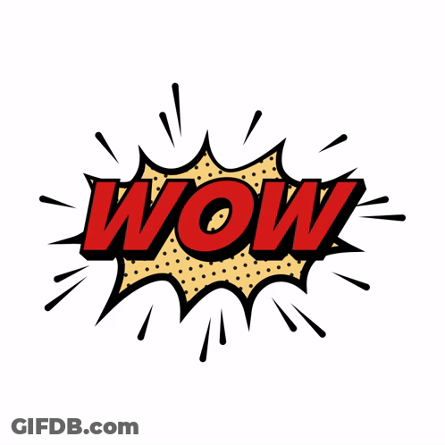 Comic Speech Bubble Saying Wow In Red GIF