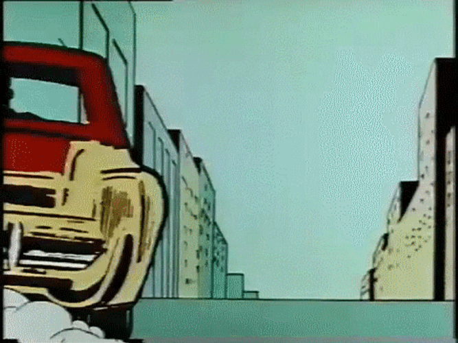 Comic Vintage Car Drive GIF