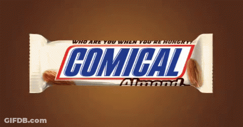 Comical Almond Snickers Bar With Nuts GIF