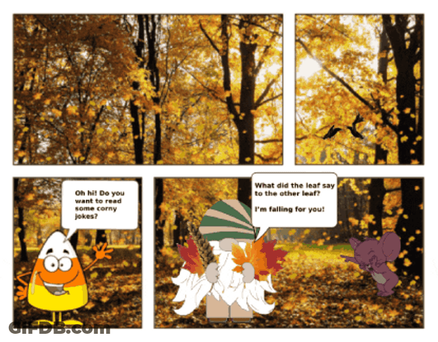 Comics Candy Corn Turkey Talking Fall Leaf GIF