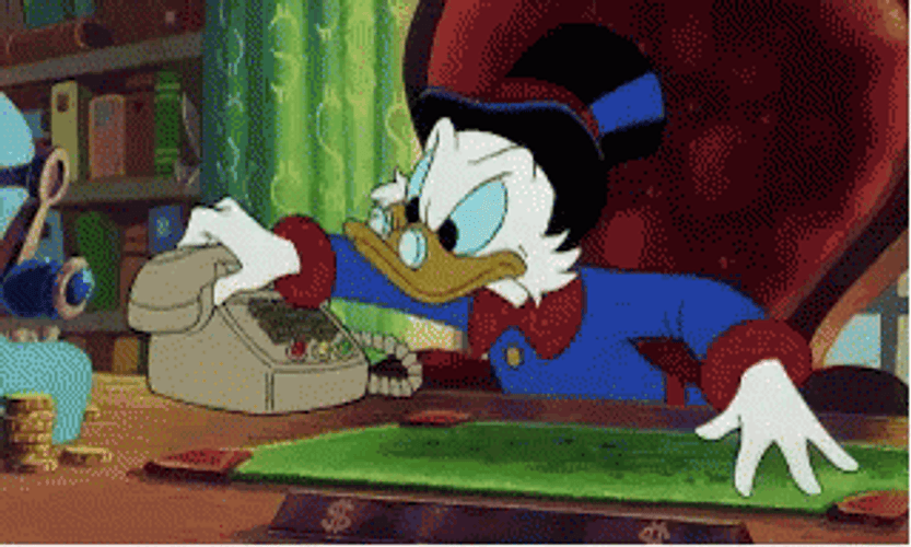 Comics Scrooge Mcduck Angry Phone Call Hang Up GIF