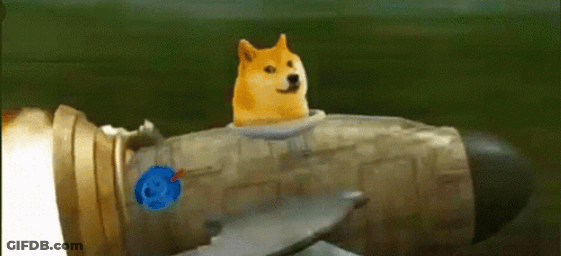 Coming Soon Doge Icon In Rocket GIF
