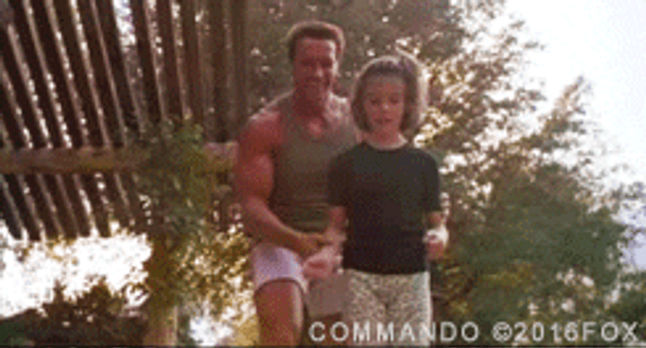Commando Arnold Schwarzenegger Alyssa Milano GIF