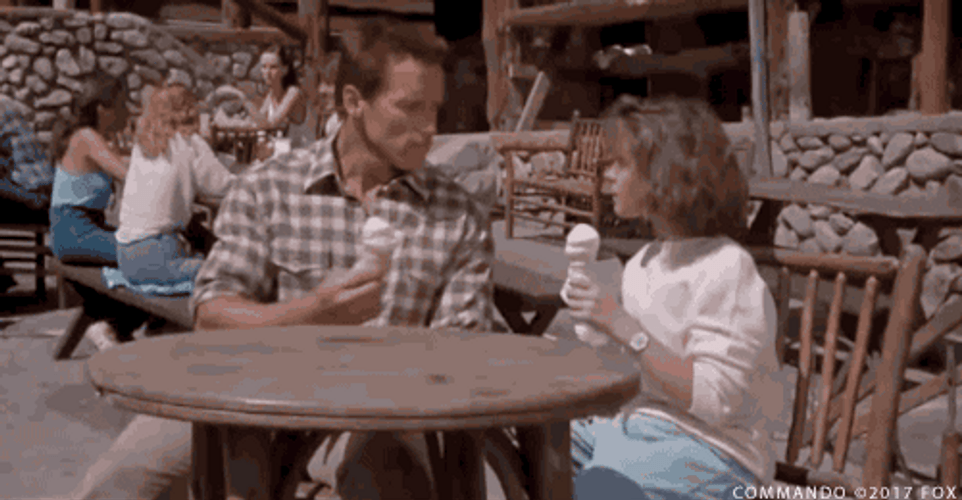 Commando John Matrix Eating Ice Cream GIF