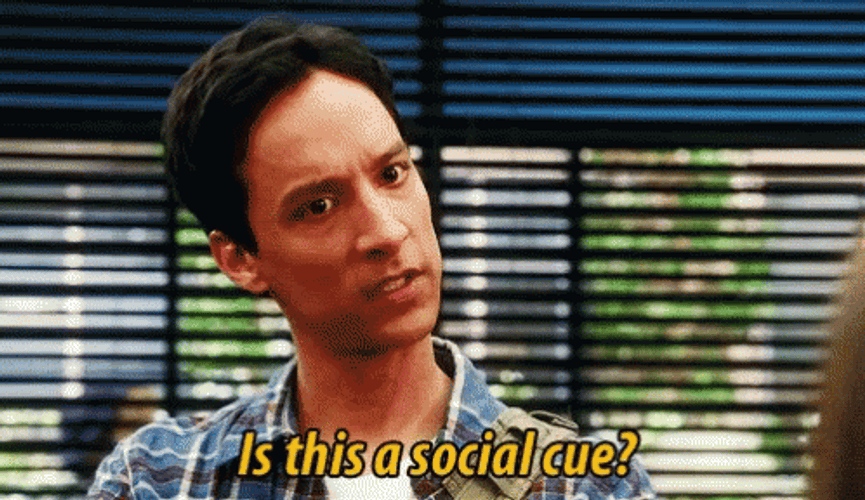 Community Abed Social Cue GIF
