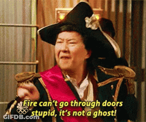 Community Fire Can't Go Through Doors GIF