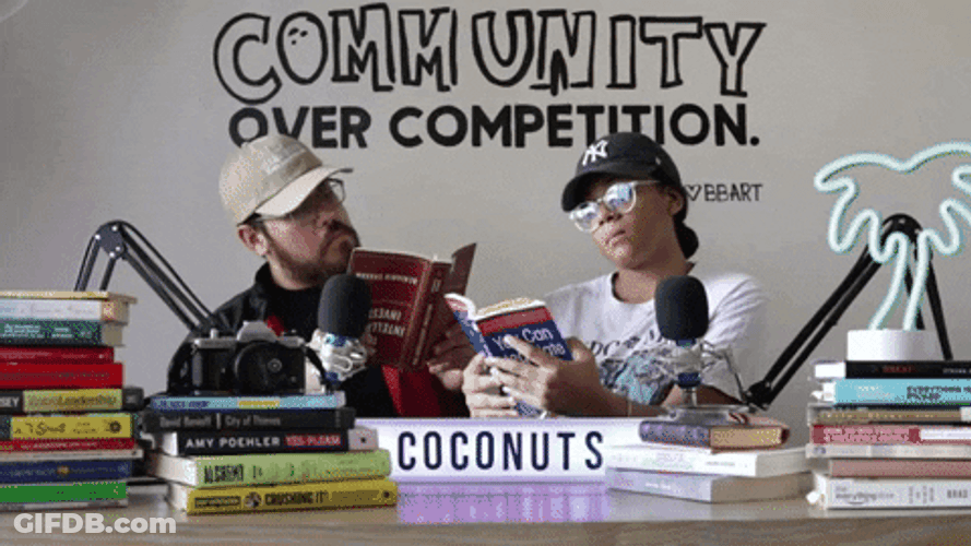 Community Over Competition Fire GIF