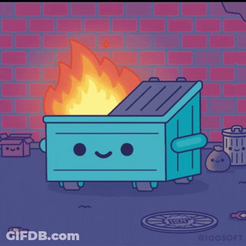 Community Trash On Fire GIF