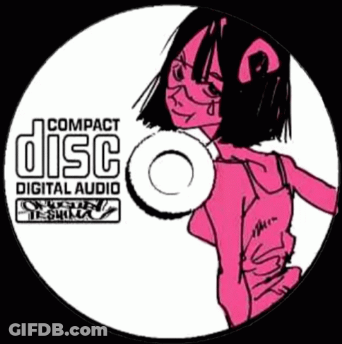 Compact Disc With Pink Girl GIF