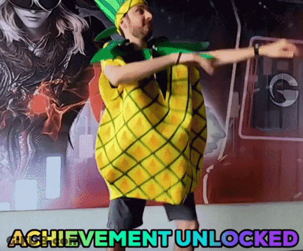 Completed Guy In Pineapple Costume GIF