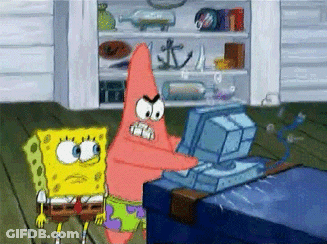 Computer Broken By Spongebob And Patrick GIF