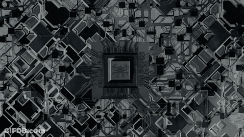 Computer Chip With Octopus On Circuit Board GIF