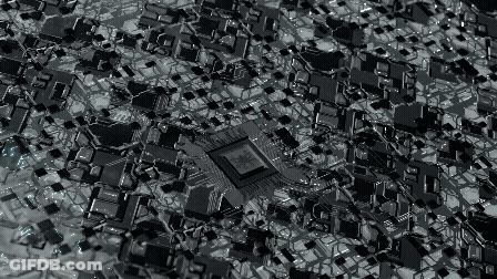 Computer Circuit Board With Square GIF