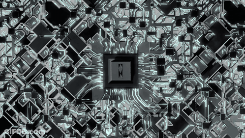 Computer Circuit Board With Square GIF