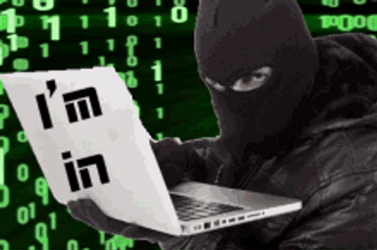 Computer Hacker With Mask GIF