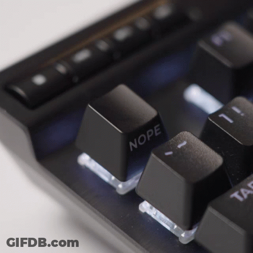 Computer Keyboard With Nope Key GIF