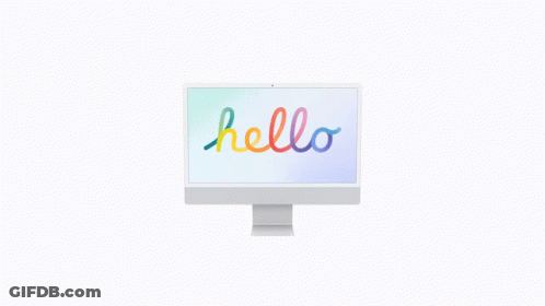Computer Monitor Saying Hello GIF
