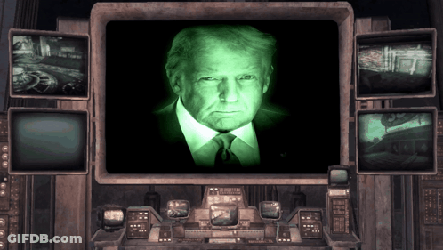 Computer Monitor Showing Donald Trump GIF