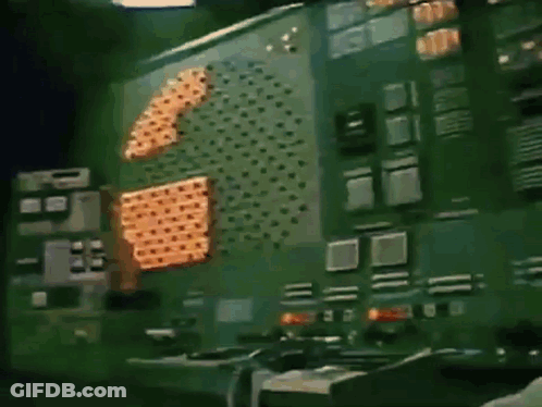 Computer Monitor With Circle And Buttons GIF