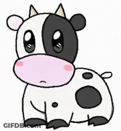 Computer Monitor With Cow And Pixelmoo GIF