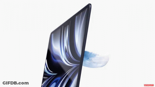 Computer Monitor With Feather In Corner GIF