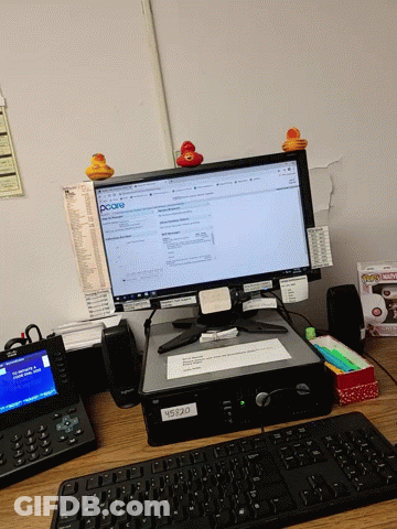 Computer Monitor With USC Sticker GIF