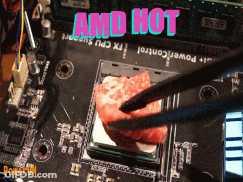 Computer Motherboard Saying AMD Hot GIF