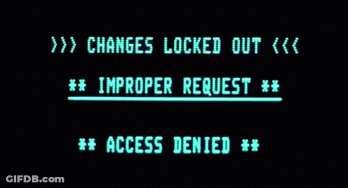 Computer Screen Changes Locked Out And Improper Request GIF