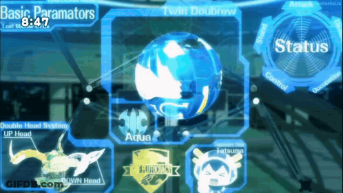 Computer Screen Displaying Basic Parameters And Twin Doubrew GIF