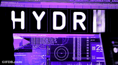 Computer Screen Displaying Hydri On Purple Background GIF