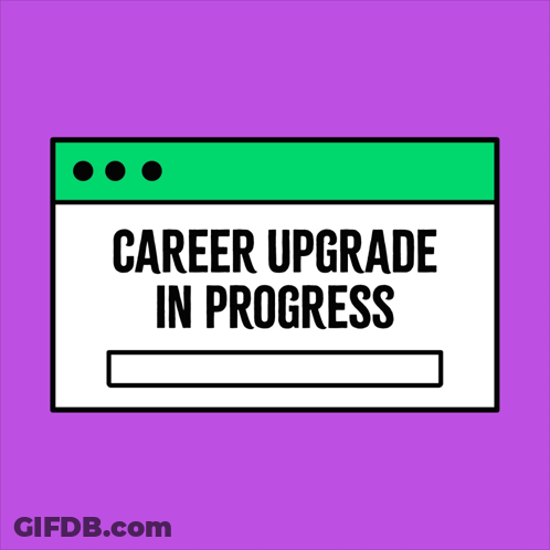 Computer Screen Saying Career Upgrade In Progress GIF