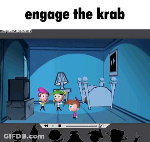 Computer Screen Saying Engage The Krab GIF
