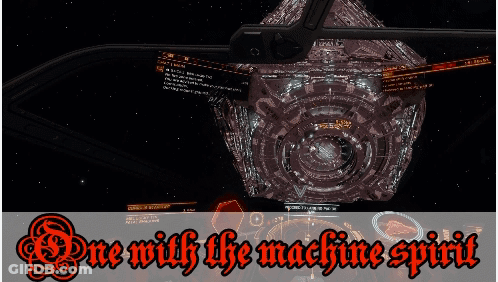 Computer Screen Saying One With The Machine Spirit GIF