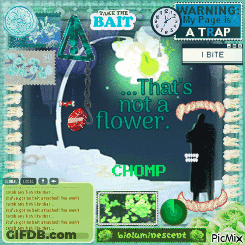 Computer Screen Says That's Not A Flower Chomp GIF