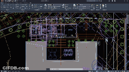 Computer Screen Showing Building Drawing With Letter O GIF