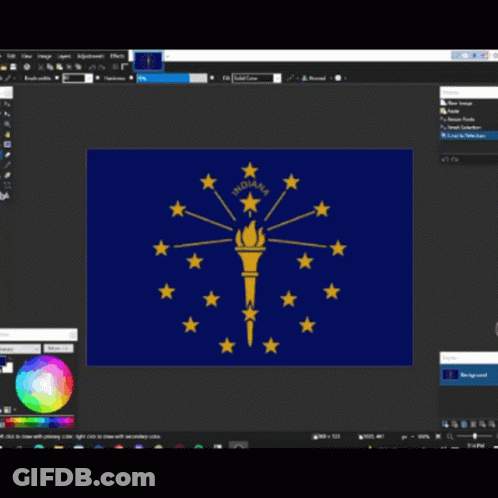 Computer Screen Showing Indiana Flag GIF