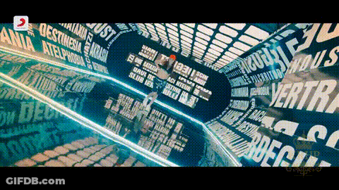Computer Screen Showing Maze Of Words Including Vertr GIF
