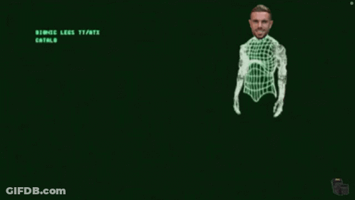 Computer Screen Showing Skeleton With Biohic Legs GIF