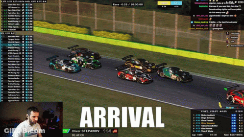 Computer Screen Shows Race With Arrival GIF
