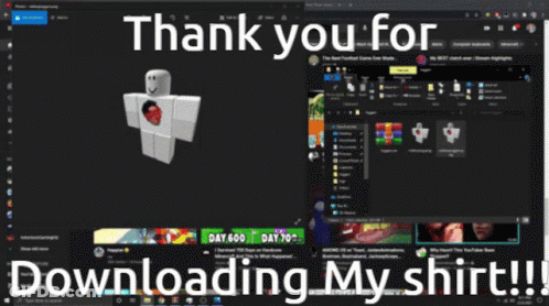 Computer Screen Thank You For Downloading My Shirt GIF