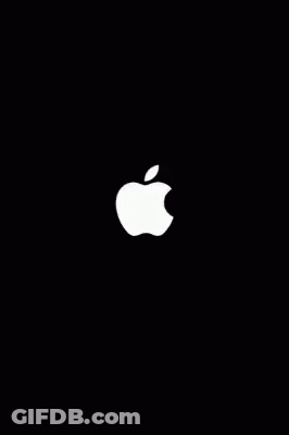 Computer Screen With Glitch Effect And Apple Logo GIF
