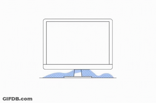 Computer Screen With Magnifying Glass Pointing At Button GIF