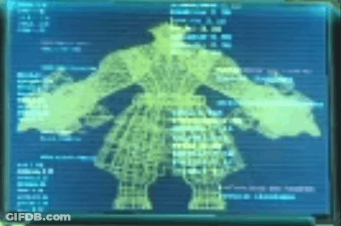 Computer Screen With Silhouette Of Man Arms Outstretched GIF