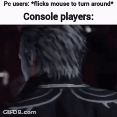 Computer User Flicking Mouse To Turn Around GIF