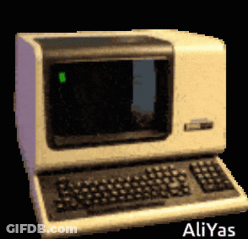 Computer With Name Aliyas On Bottom Right GIF