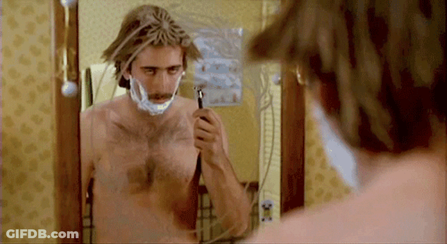Con Air Nicolas Cage Shaving GIF