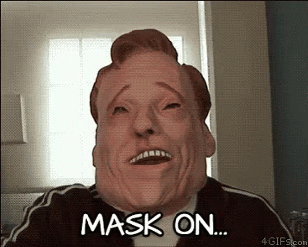 Conan O'Brien Mask On And Off GIF