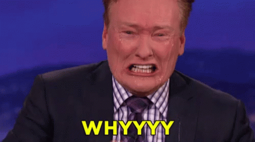 Conan O'Brien Screaming Whyyy GIF