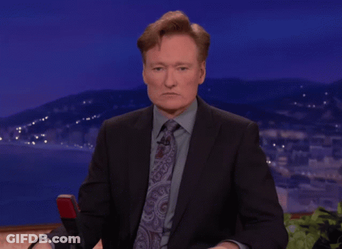 Conan O'Brien Zoned Out In Fear GIF